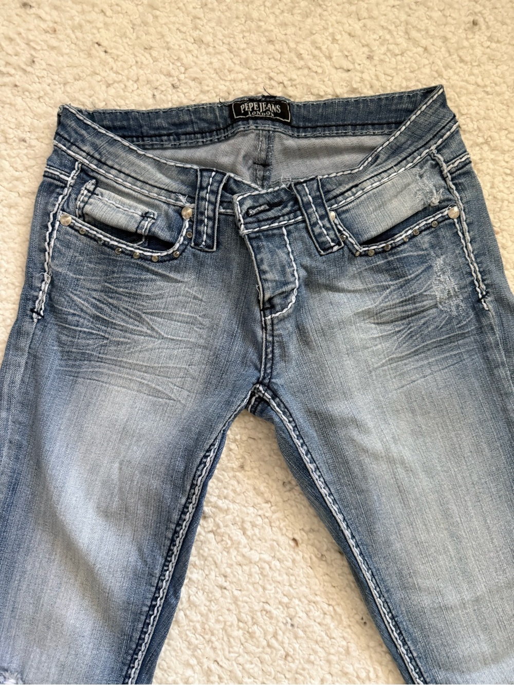 Pepe Jeans Women's Washed Blue Skinny Jeans
